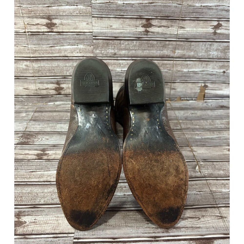 Nocona Oily Toro two tones Cowboy Boots Size 11.5 3E color brown made in Usa - Picture 6 of 9